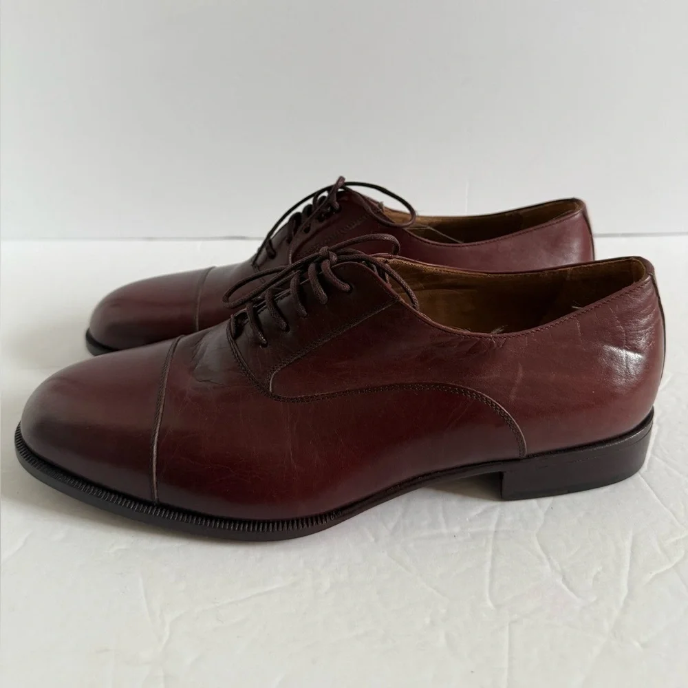 Natalino Salazzo Brown Oxfords Leather Brown Men's Formal Dress Shoes Size 40